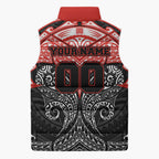 Personalized St. George Illawarra Dragons Sleeveless Puffer Jacket Polynesian Tribal Pattern Style