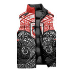 Personalized St. George Illawarra Dragons Sleeveless Puffer Jacket Polynesian Tribal Pattern Style