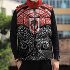 Personalized St. George Illawarra Dragons Sleeveless Puffer Jacket Polynesian Tribal Pattern Style
