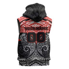 Personalized St. George Illawarra Dragons Sleeveless Zip Hoodie Polynesian Tribal Pattern Style