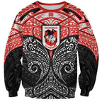 Personalized St. George Illawarra Dragons Sweatshirt Polynesian Tribal Pattern Style