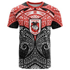 Personalized St. George Illawarra Dragons T Shirt Polynesian Tribal Pattern Style