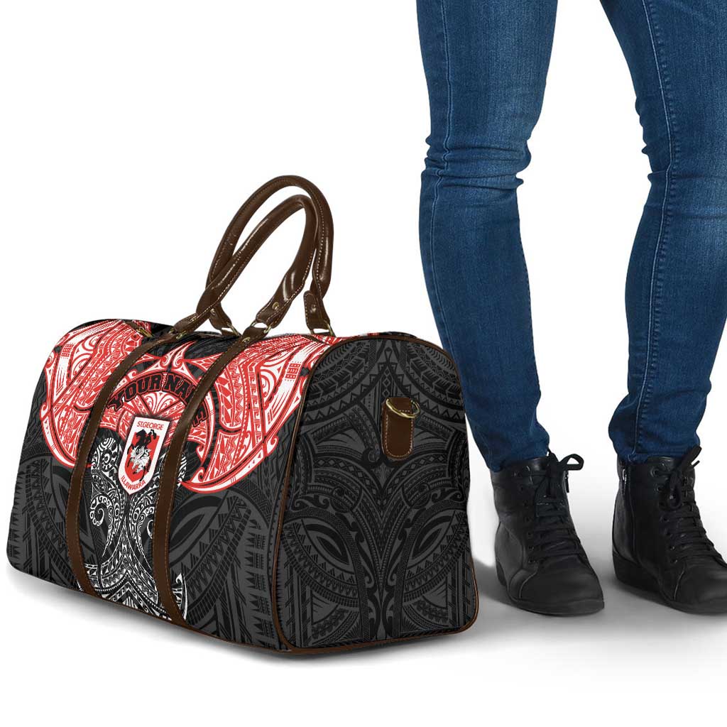 Personalized St. George Illawarra Dragons Travel Bag Polynesian Tribal Pattern Style