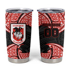 Personalized St. George Illawarra Dragons Tumbler Cup Polynesian Tribal Pattern Style