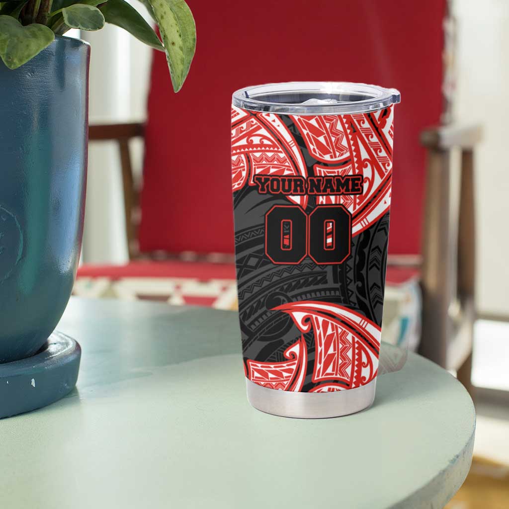 Personalized St. George Illawarra Dragons Tumbler Cup Polynesian Tribal Pattern Style