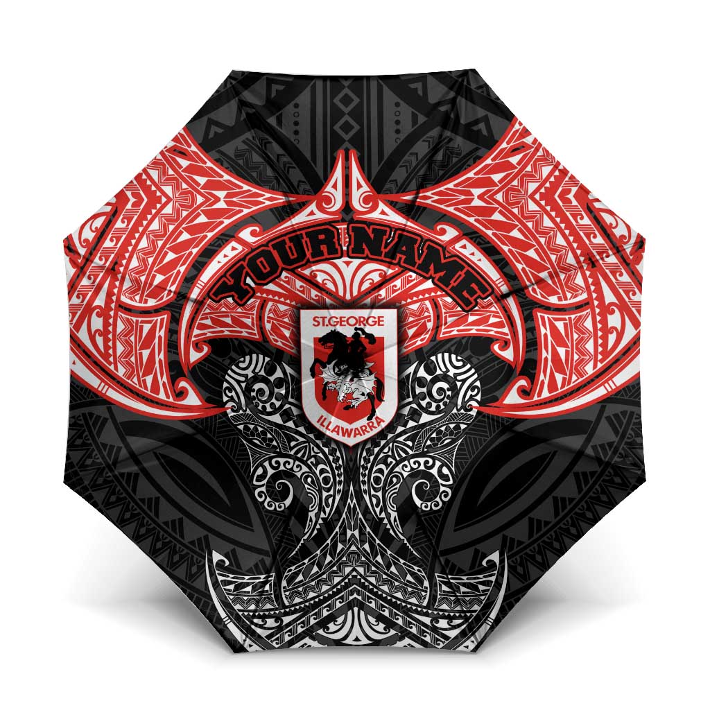 Personalized St. George Illawarra Dragons Umbrella Polynesian Tribal Pattern Style