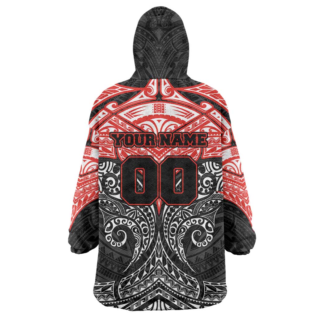 Personalized St. George Illawarra Dragons Wearable Blanket Hoodie Polynesian Tribal Pattern Style