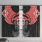 Personalized St. George Illawarra Dragons Window Curtain Polynesian Tribal Pattern Style