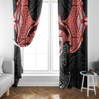 Personalized St. George Illawarra Dragons Window Curtain Polynesian Tribal Pattern Style