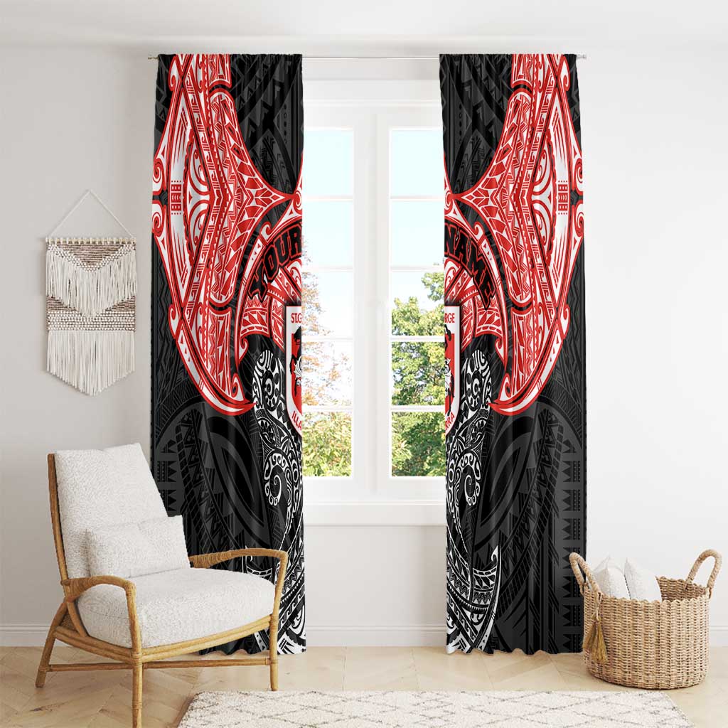 Personalized St. George Illawarra Dragons Window Curtain Polynesian Tribal Pattern Style