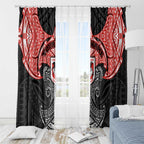 Personalized St. George Illawarra Dragons Window Curtain Polynesian Tribal Pattern Style