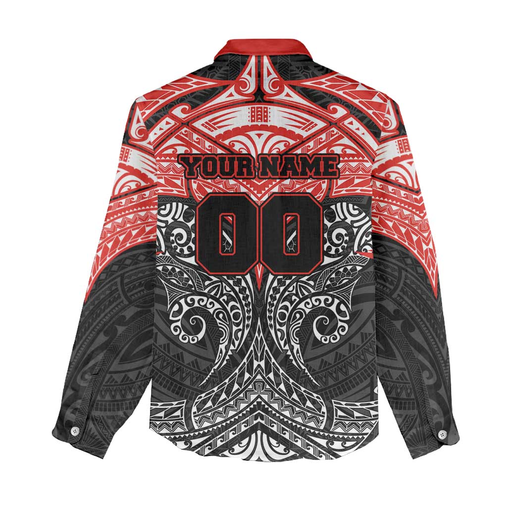 Personalized St. George Illawarra Dragons Women Casual Shirt Polynesian Tribal Pattern Style