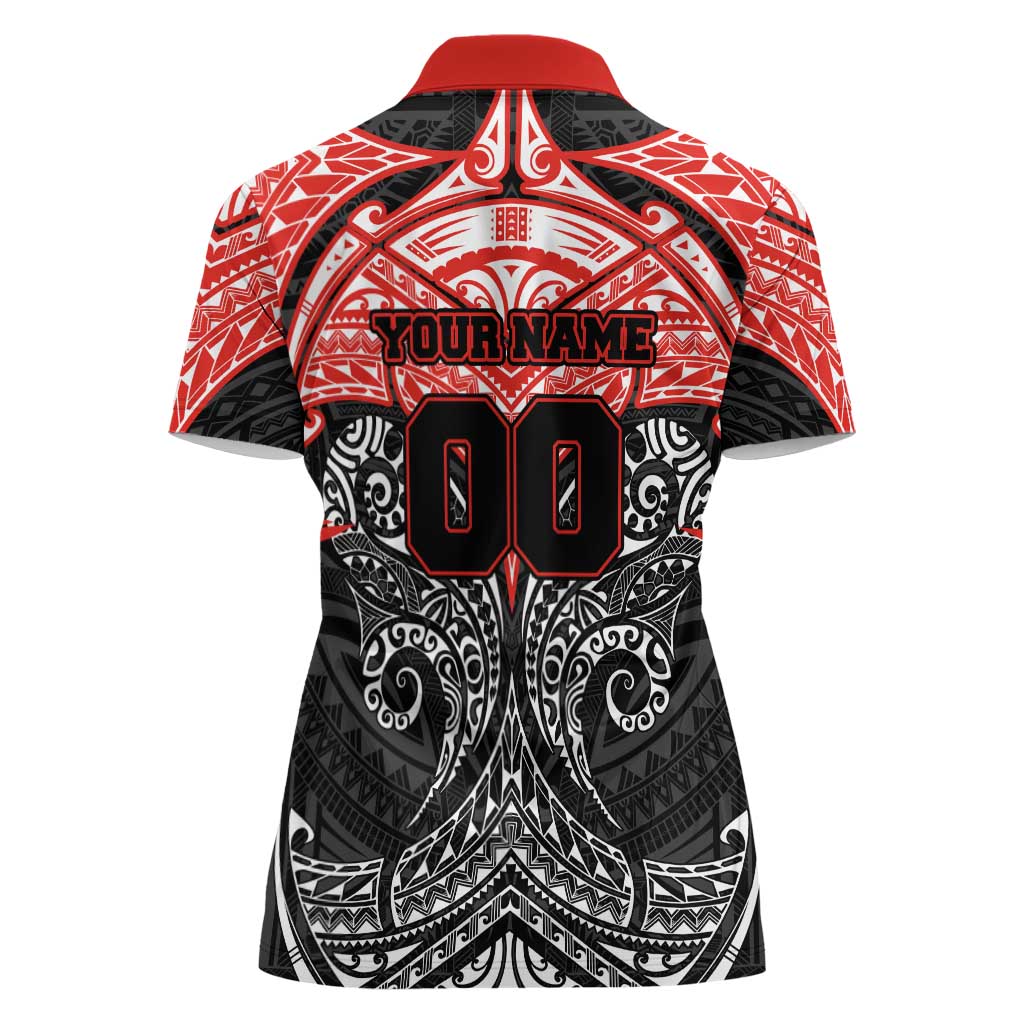 Personalized St. George Illawarra Dragons Women Polo Shirt Polynesian Tribal Pattern Style