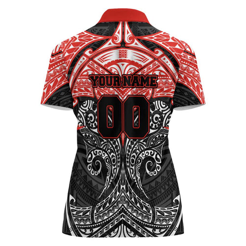 Personalized St. George Illawarra Dragons Women Polo Shirt Polynesian Tribal Pattern Style