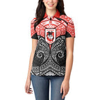 Personalized St. George Illawarra Dragons Women Polo Shirt Polynesian Tribal Pattern Style