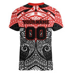 Personalized St. George Illawarra Dragons Women V-Neck T-Shirt Polynesian Tribal Pattern Style