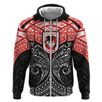 Personalized St. George Illawarra Dragons Zip Hoodie Polynesian Tribal Pattern Style