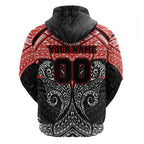 Personalized St. George Illawarra Dragons Zip Hoodie Polynesian Tribal Pattern Style
