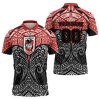 Personalized St. George Illawarra Dragons Zipper Polo Shirt Polynesian Tribal Pattern Style