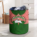 Personalized South Sydney Rabbitohs Laundry Basket Polynesian Tribal Pattern Style