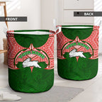 Personalized South Sydney Rabbitohs Laundry Basket Polynesian Tribal Pattern Style