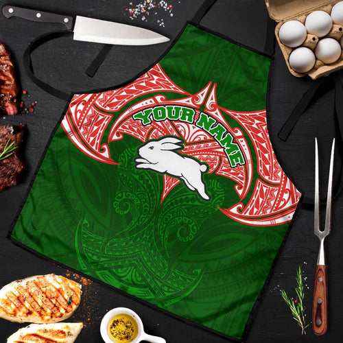 Personalized South Sydney Rabbitohs Apron Polynesian Tribal Pattern Style