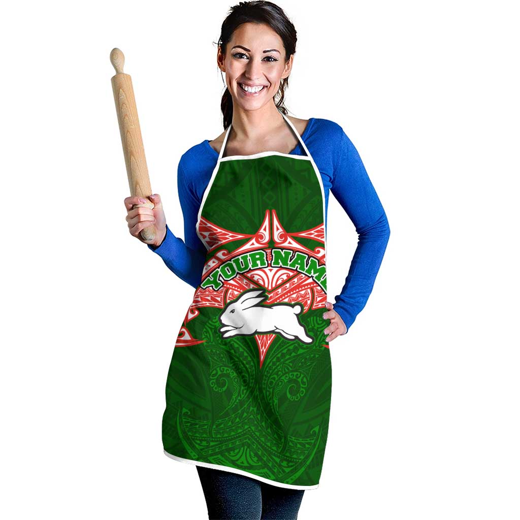 Personalized South Sydney Rabbitohs Apron Polynesian Tribal Pattern Style