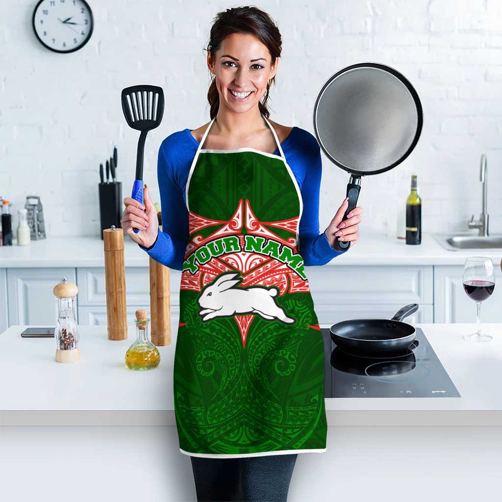 Personalized South Sydney Rabbitohs Apron Polynesian Tribal Pattern Style