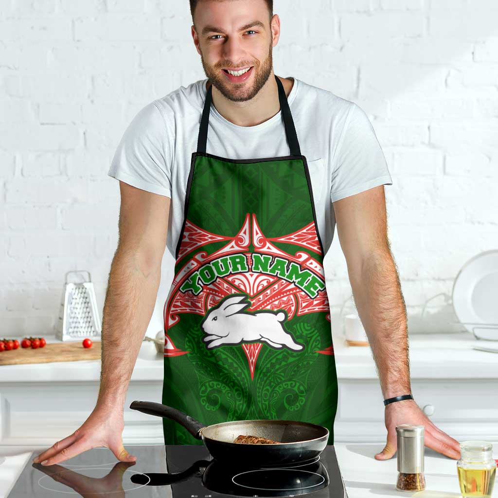 Personalized South Sydney Rabbitohs Apron Polynesian Tribal Pattern Style