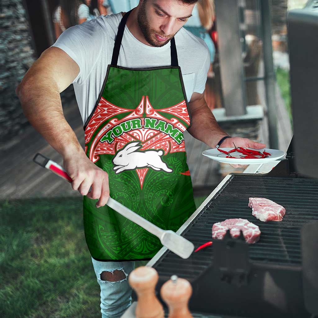 Personalized South Sydney Rabbitohs Apron Polynesian Tribal Pattern Style