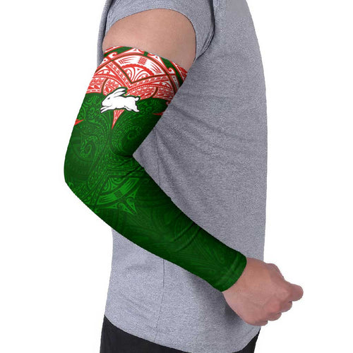 Personalized South Sydney Rabbitohs Arm Sleeves Polynesian Tribal Pattern Style