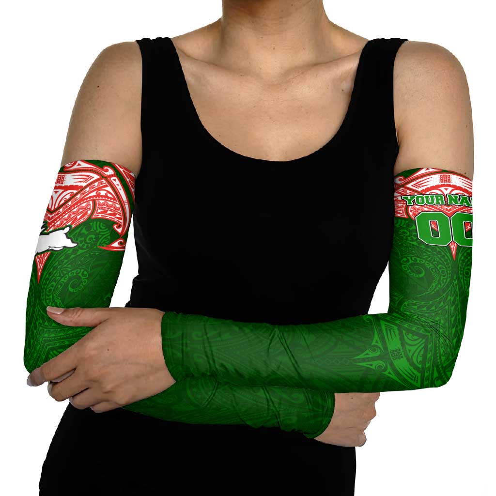 Personalized South Sydney Rabbitohs Arm Sleeves Polynesian Tribal Pattern Style