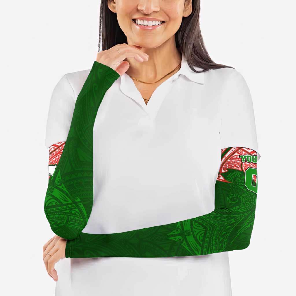 Personalized South Sydney Rabbitohs Arm Sleeves Polynesian Tribal Pattern Style