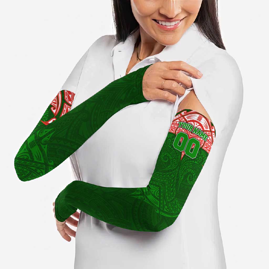 Personalized South Sydney Rabbitohs Arm Sleeves Polynesian Tribal Pattern Style
