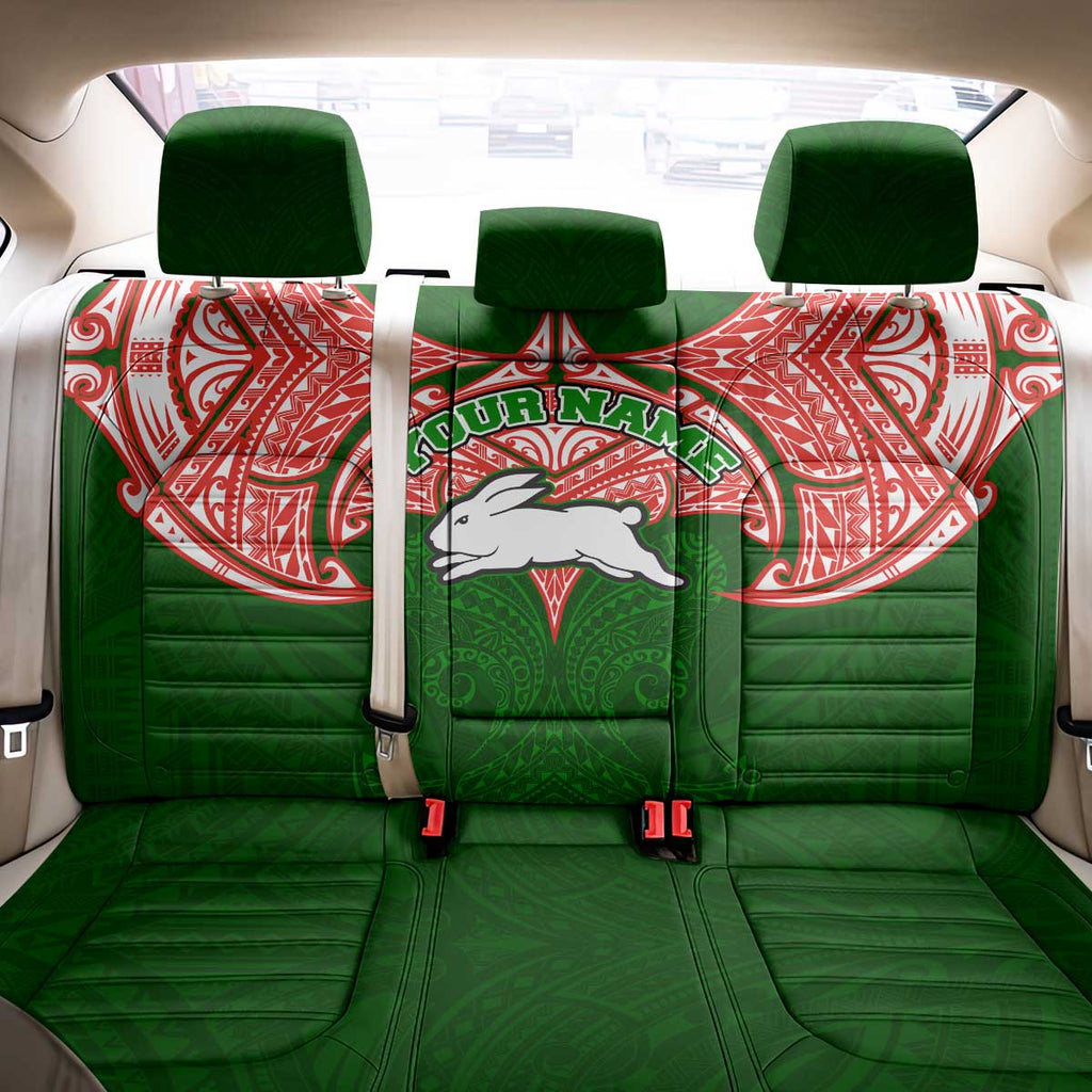 Personalized South Sydney Rabbitohs Back Car Seat Cover Polynesian Tribal Pattern Style