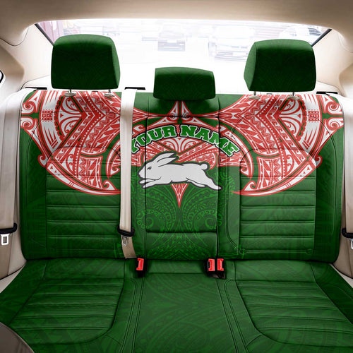 Personalized South Sydney Rabbitohs Back Car Seat Cover Polynesian Tribal Pattern Style