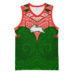 Personalized South Sydney Rabbitohs Basketball Jersey Polynesian Tribal Pattern Style