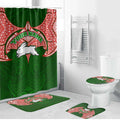 Personalized South Sydney Rabbitohs Bathroom Set Polynesian Tribal Pattern Style