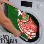 Personalized South Sydney Rabbitohs Bathroom Set Polynesian Tribal Pattern Style