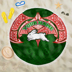 Personalized South Sydney Rabbitohs Beach Blanket Polynesian Tribal Pattern Style