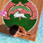 Personalized South Sydney Rabbitohs Beach Blanket Polynesian Tribal Pattern Style