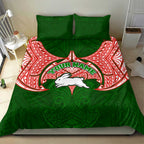 Personalized South Sydney Rabbitohs Bedding Set Polynesian Tribal Pattern Style