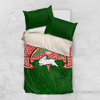 Personalized South Sydney Rabbitohs Bedding Set Polynesian Tribal Pattern Style