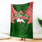 Personalized South Sydney Rabbitohs Blanket Polynesian Tribal Pattern Style