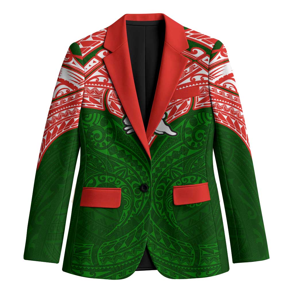 Personalized South Sydney Rabbitohs Blazer Polynesian Tribal Pattern Style