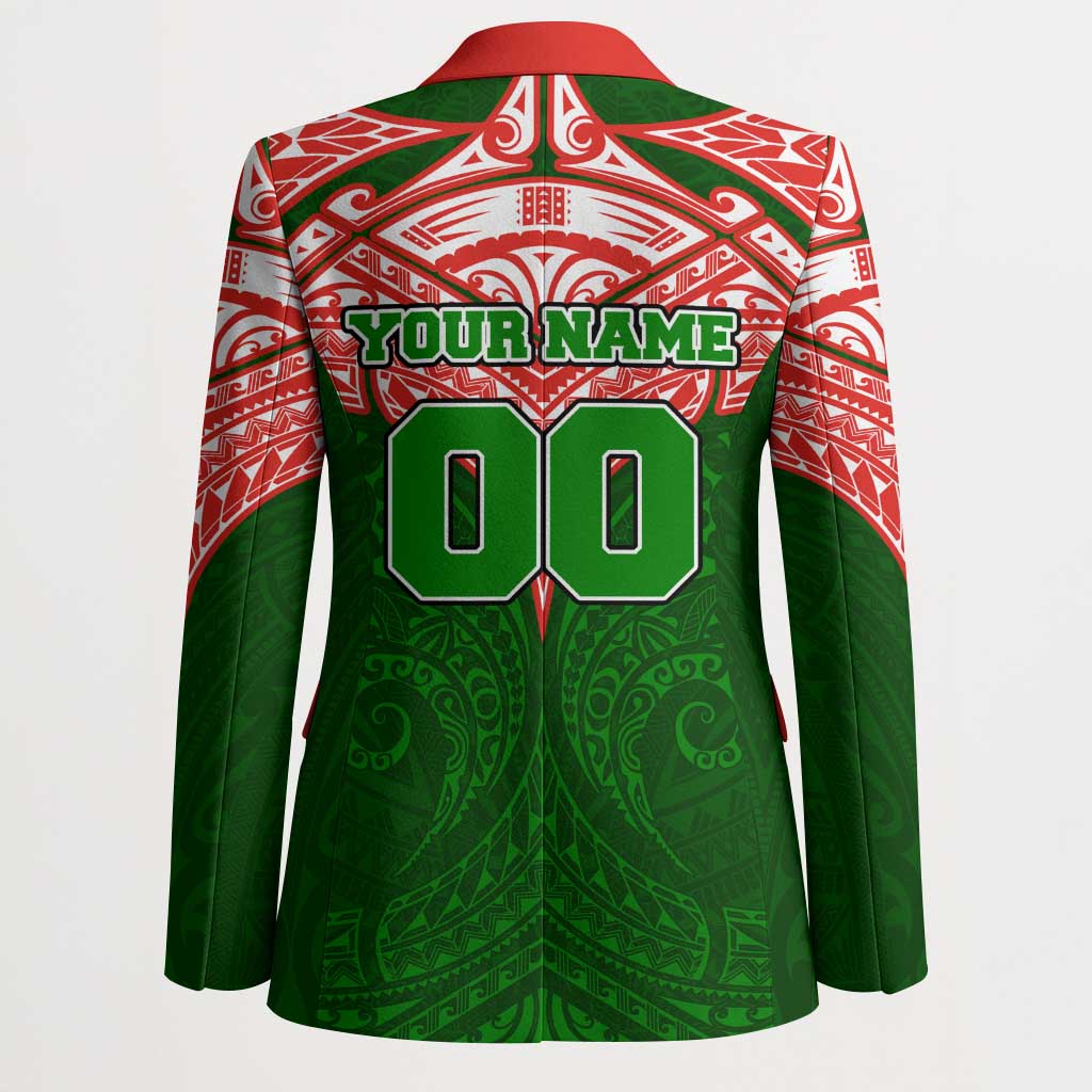 Personalized South Sydney Rabbitohs Blazer Polynesian Tribal Pattern Style