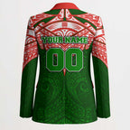 Personalized South Sydney Rabbitohs Blazer Polynesian Tribal Pattern Style