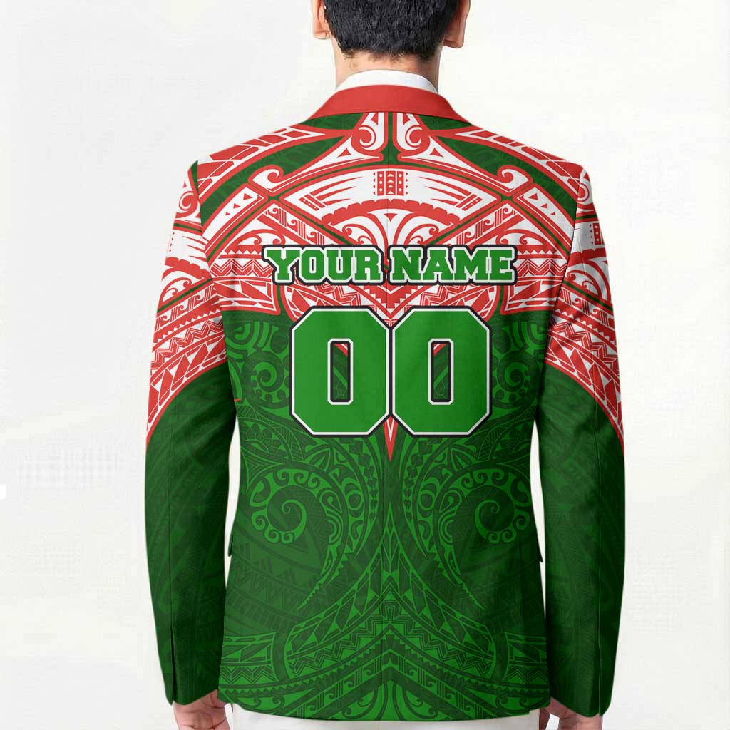 Personalized South Sydney Rabbitohs Blazer Polynesian Tribal Pattern Style
