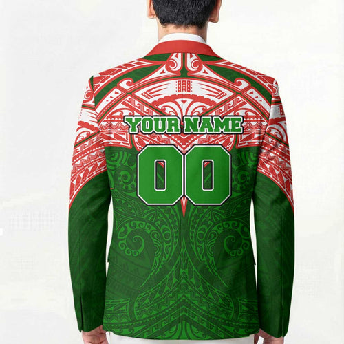Personalized South Sydney Rabbitohs Blazer Polynesian Tribal Pattern Style