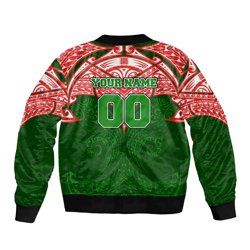 Personalized South Sydney Rabbitohs Bomber Jacket Polynesian Tribal Pattern Style
